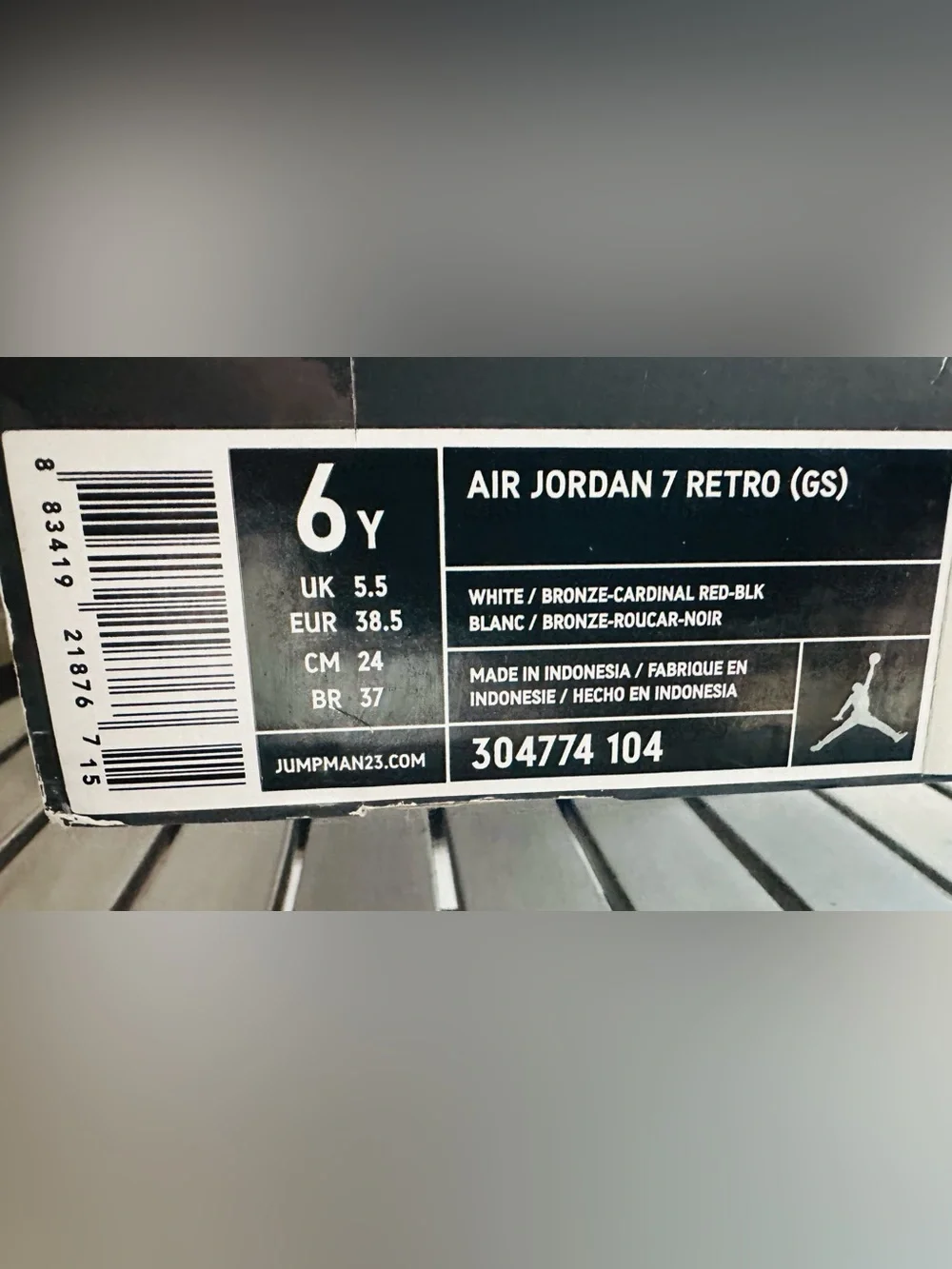 Air Jordan 7 Retro White Maroon Gold Basketball Sneakers - Picture 11 of 11